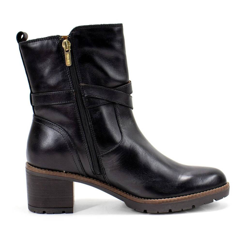 NEW PIKOLINOS women's llanes high-heel ankle boot in black